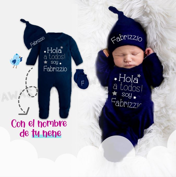 Ajuar Bienvenida "Hola a Todos" Niรฑo
